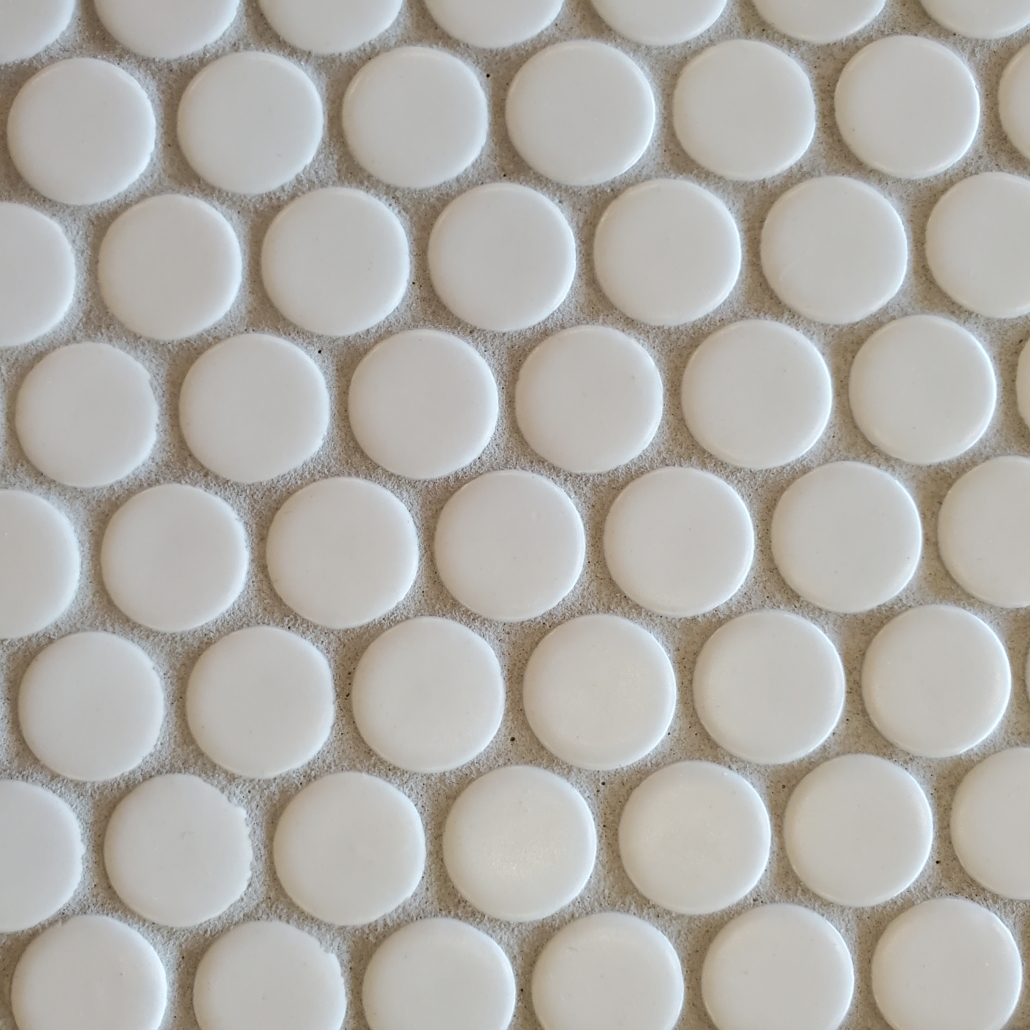 MUL 1" White Matte Penny Round Mosaic Tile Tile for Less Utah